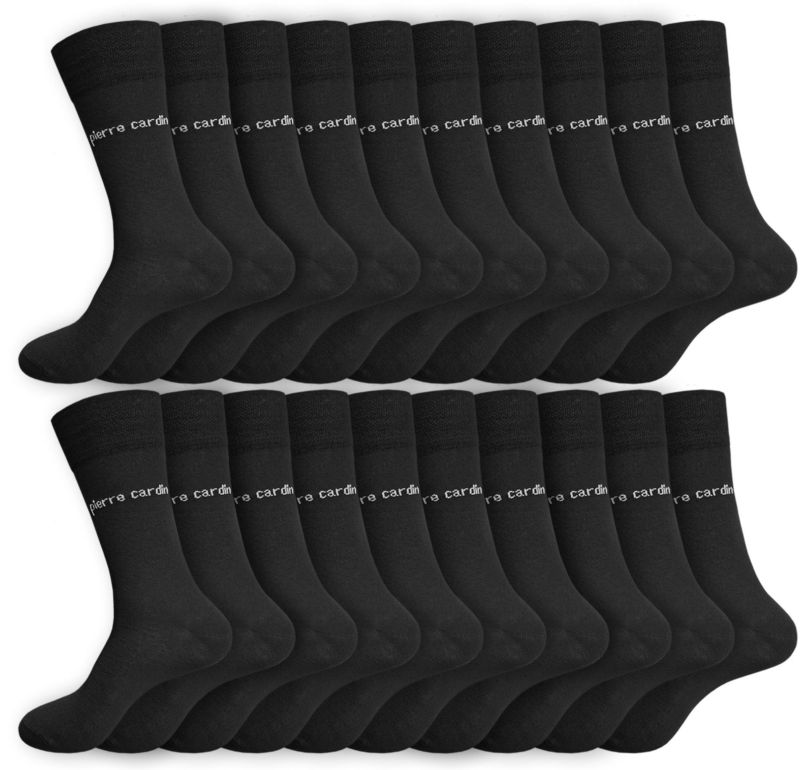 Pierre Cardin® - Herensokken Katoen - Normale Sokken - Multi Pack - 20 Paar - Maat 40/46 - Zwart