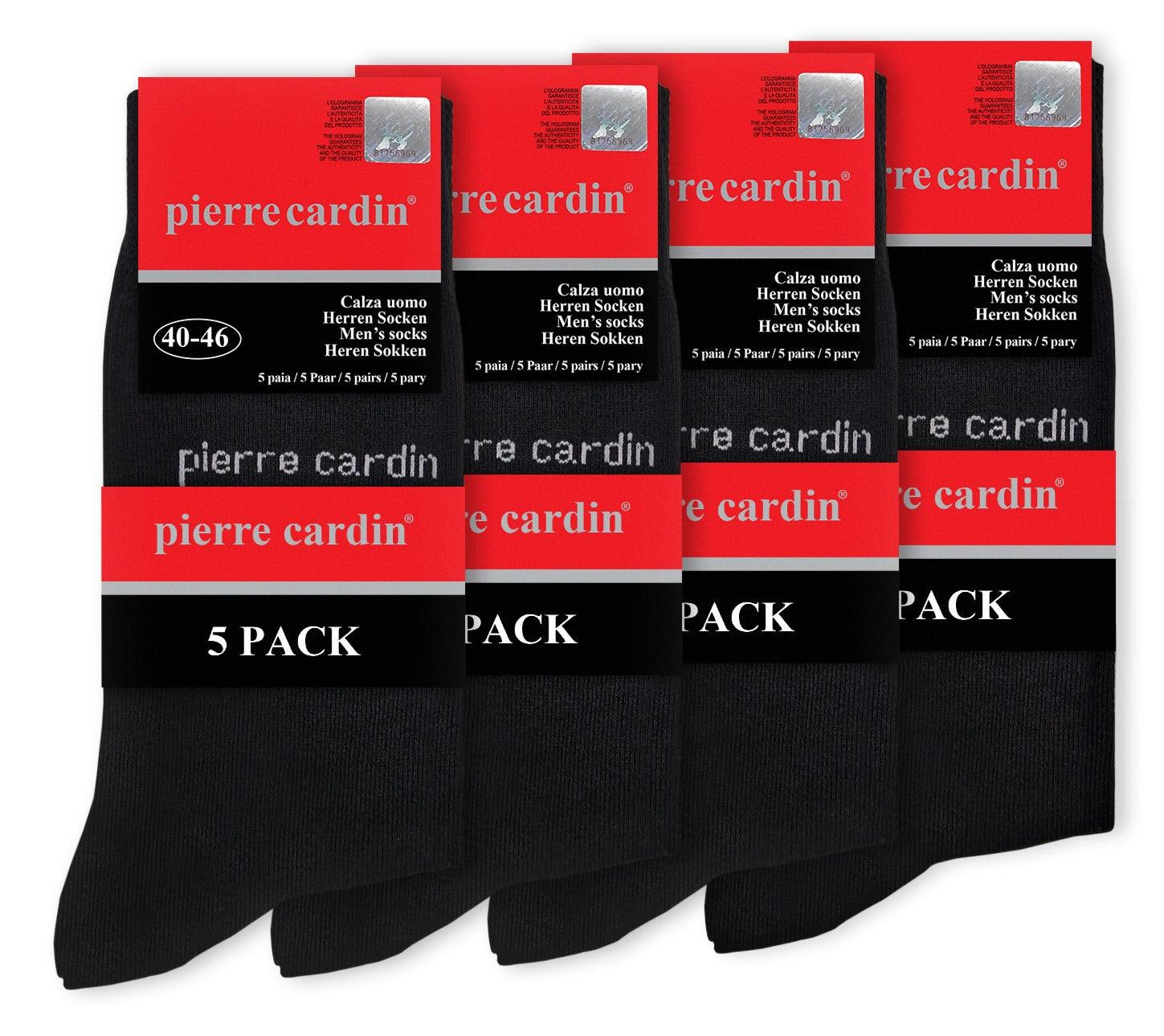 Pierre Cardin® - Herensokken Katoen - Normale Sokken - Multi Pack - 20 Paar - Maat 40/46 - Zwart