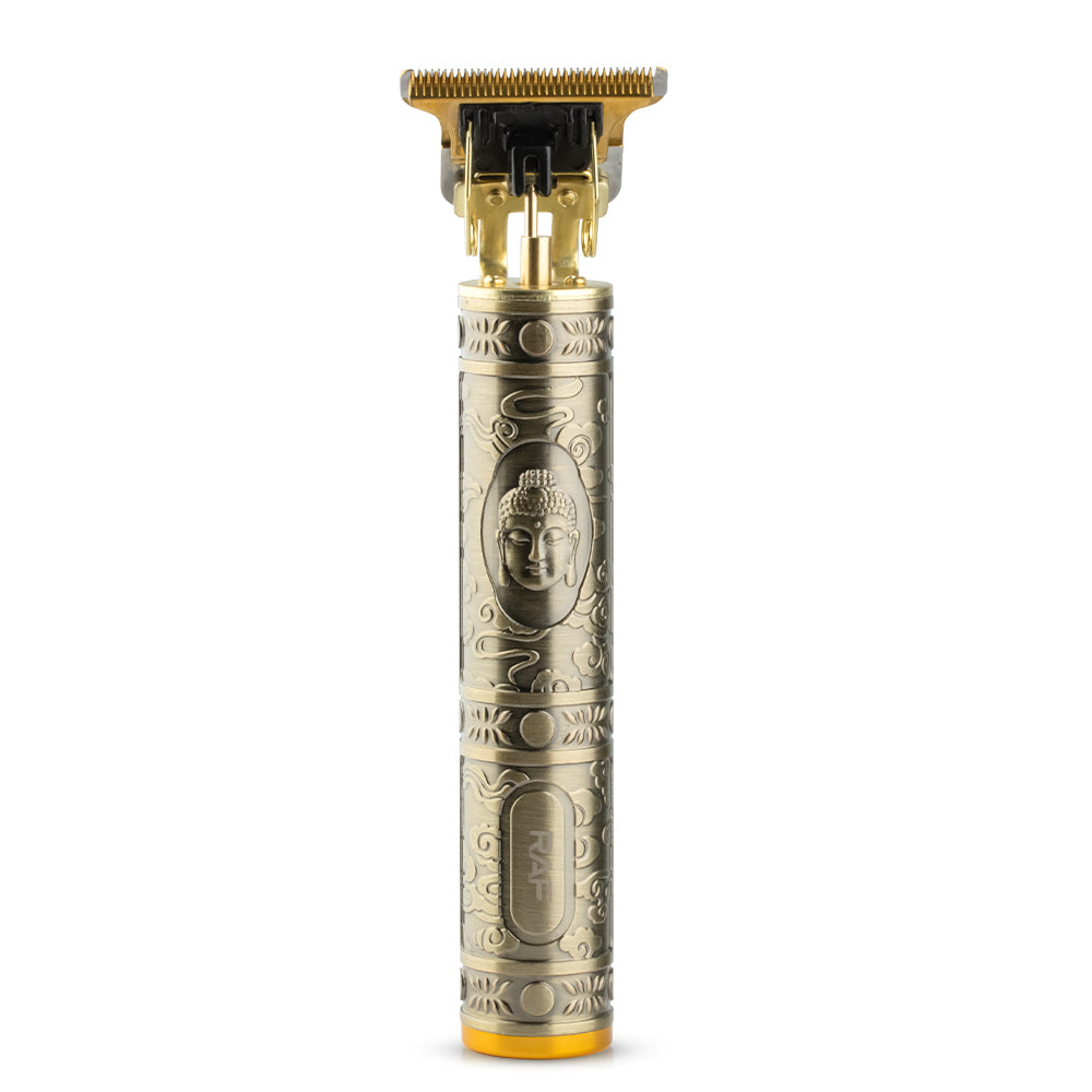 Achteraanzicht van de RAF Professionele Elektrische Tondeuse, die het strakke en professionele ontwerp van de tondeuse benadrukt, perfect voor zowel kappers als thuiskappers.